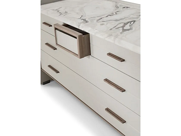 Wooden chest of drawers with marble top I 4 Mariani Jean Marie factory i 4 Mariani from Italy. Foto №3
