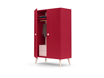 Freestanding wardrobe made of wood Nidi Woody factory nidi from Italy