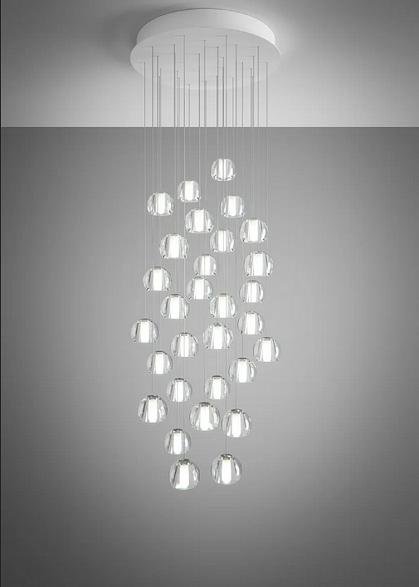 Crystal Pendant Lamp Multispot Beluga Fabbian factory Fabbian from Italy. Foto №5