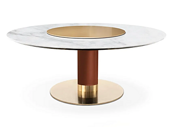 Round marble table with lazy susan FORMITALIA Domino factory FORMITALIA from Italy