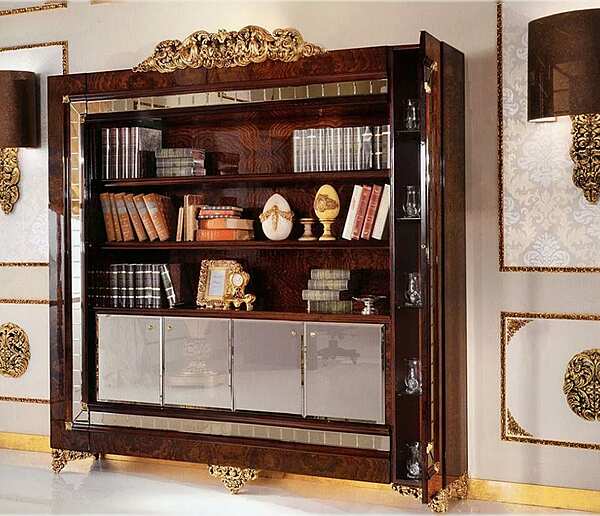 Freestanding wooden bookcase A.R. Arredamenti Grand Royal 407 factory A.R.ARREDAMENTI SRL from Italy. Foto №1