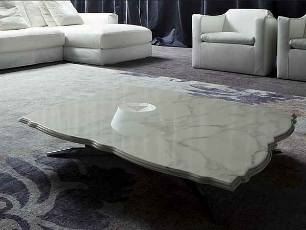 Rectangular low marble coffee table Rock Coco ERBA ITALIA factory ERBA ITALIA from Italy. Foto №5