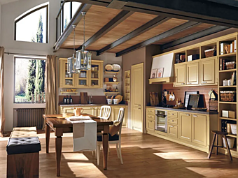 Kitchen with handles Convivio Gaiole Martini Interiors Kitchen with handles Convivio Gaiole Martini Interiors factory MARTINI INTERIORS from Italy