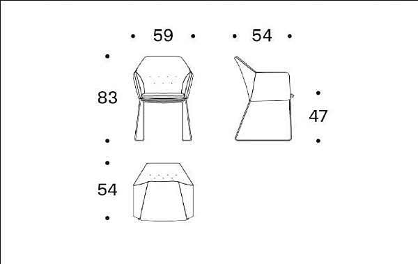 Sled base fabric chair with armrests Saba New York by Marras factory SABA from Italy. Foto №10