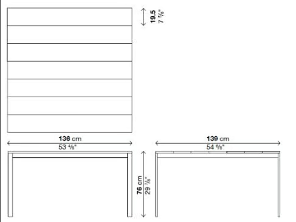 Rectangular Teak Garden Table Be Easy Slatted Kristalia factory Kristalia from Italy. Foto №10