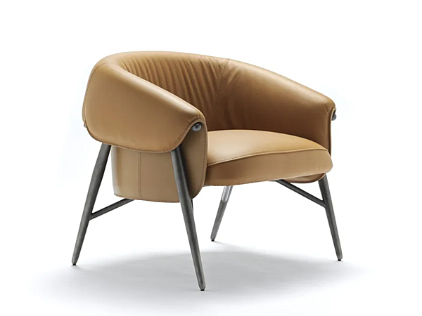 Tanned leather armchair with armrests FASEM Montgomery W factory FASEM from Italy. Foto №1