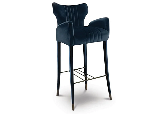 Upholstered Velvet Barstool with Armrests BRABBU Davis factory BRABBU from Italy. Foto №1