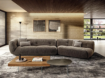 Fabric sofa with upholstered back LAGO Happening 1495