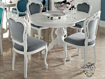 Extending round table in wood Modenese Luxury Interiors 13145 factory MODENESE GASTONE from Italy