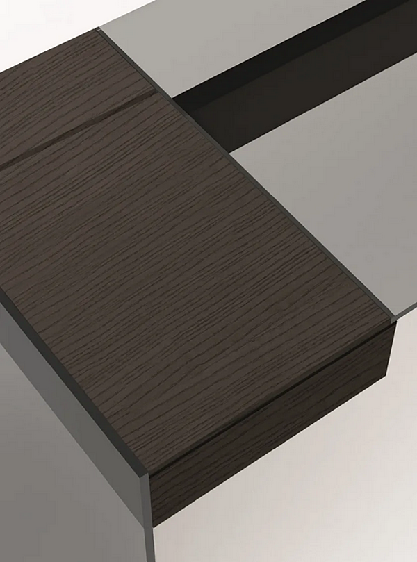 Writing desk with drawers glass and stainless steel Gallotti&Radice Air Desk W factory Gallotti & Radice from Italy. Foto №3