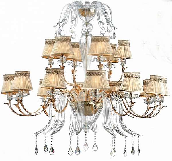 Chandelier IL PARALUME MARINA 1845CH18/ORO24K/TR factory IL PARALUME MARINA from Italy. Foto №1