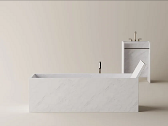 Freestanding rectangular marble bathtub AGAPE Face a Face Freestanding rectangular marble bathtub AGAPE Face a Face factory Agape from Italy