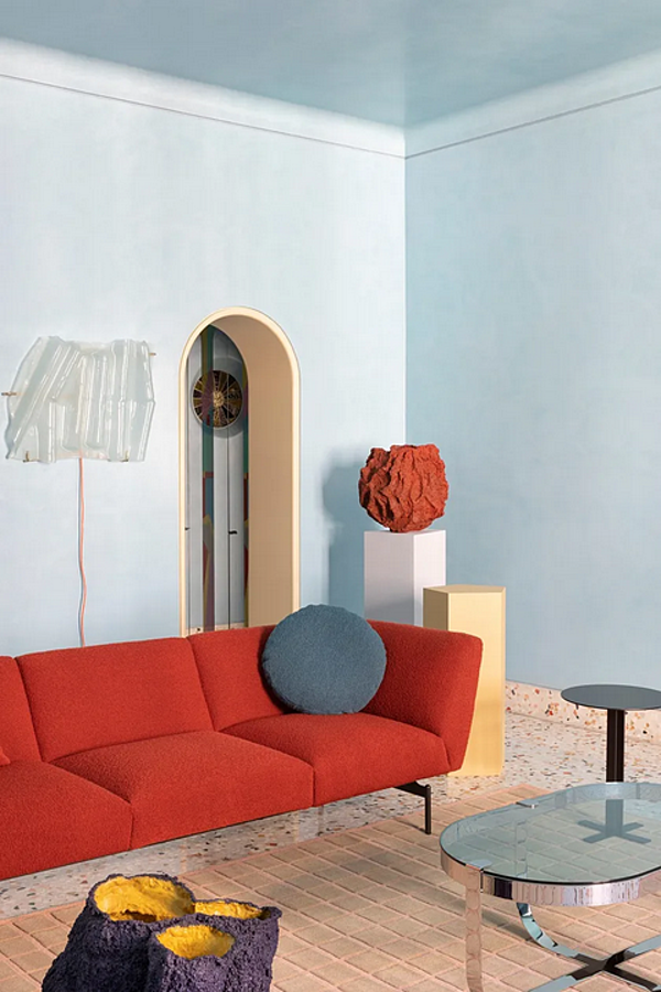 Sectional fabric sofa with soft back Saba Rendez Vous factory SABA from Italy. Foto №15