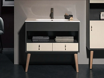 Single Solid Wood Vanity Unit with Drawers Gaia Mobili Modi Collection Single Solid Wood Vanity Unit with Drawers Gaia Mobili Modi Collection factory GAIA from Italy