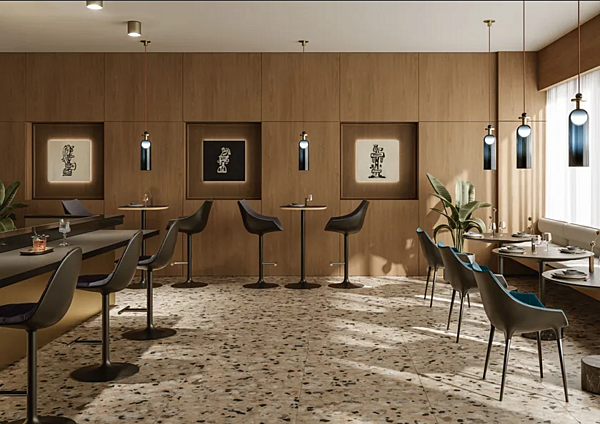 Fabric barstool with footrest CASSINA Caprice factory CASSINA from Italy. Foto №5