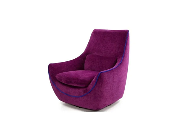 Swivel armchair with fabric upholstery and high back Egoitaliano Ula factory Egoitaliano from Italy. Foto №2