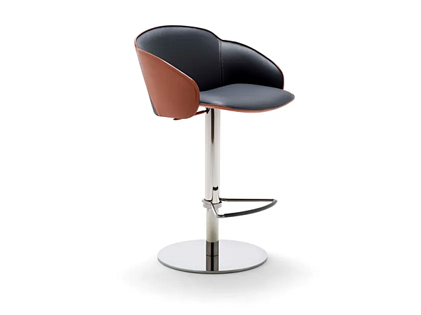 Leather stool with footrest gas lift FASEM Electa Electa Bar BT factory FASEM from Italy. Foto №1