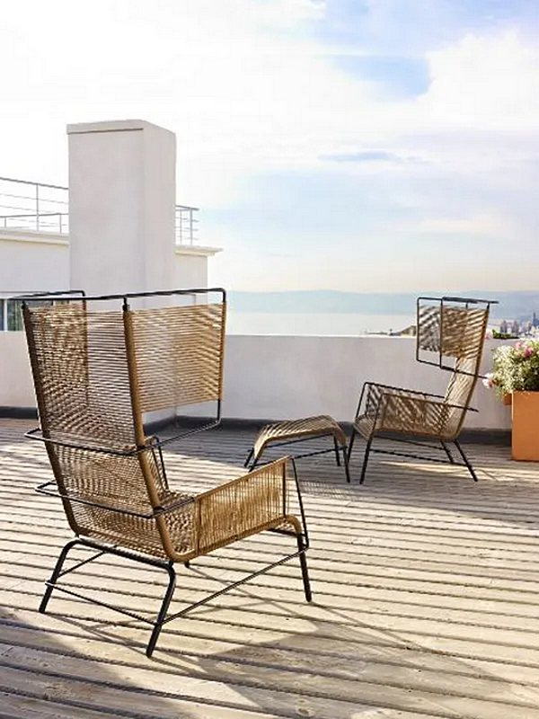 Garden armchair with footstool in fabric LIGNE ROSET Fifty factory LIGNE ROSET from Italy. Foto №4