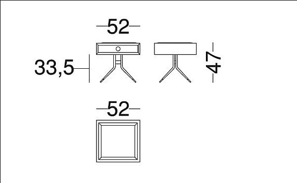 Square bedside table with drawers VIBIEFFE Swing 1500 factory VIBIEFFE from Italy. Foto №3