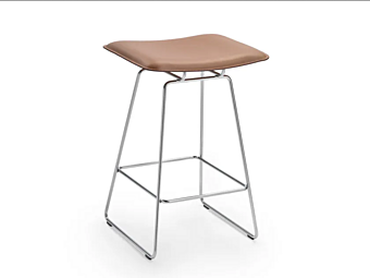 High Tanned Leather Stool with Footrest FLEXFORM Echoes S H factory FLEXFORM from Italy