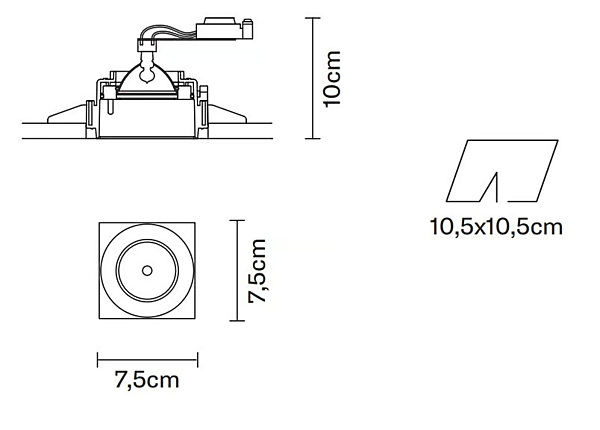 Recessed Metal Spotlight Fabbian Tools Collection factory Fabbian from Italy. Foto №18