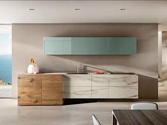 Linear Kitchen Marble Xglass 36E8 LAGO Linear Kitchen Marble Xglass 36E8 LAGO factory LAGO from Italy
