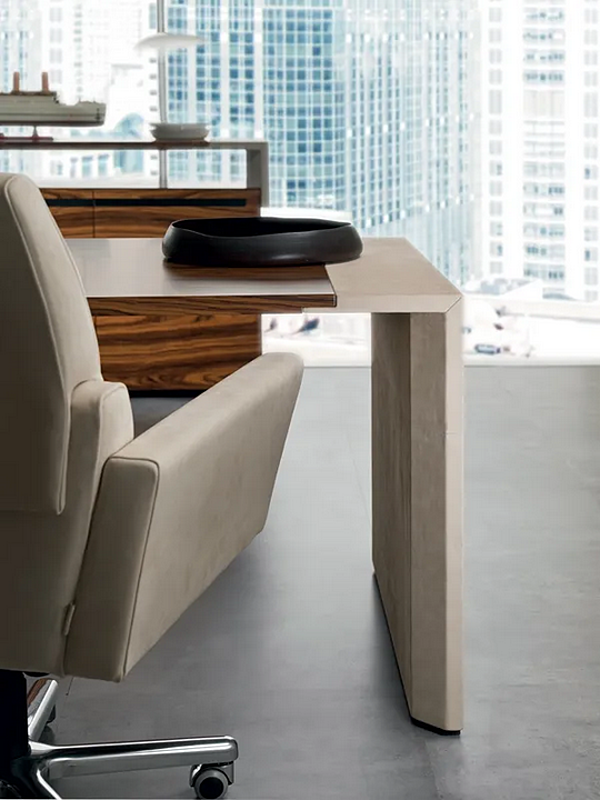Rectangular wooden office desk with drawers crossing i 4 Mariani factory i 4 Mariani from Italy. Foto №6