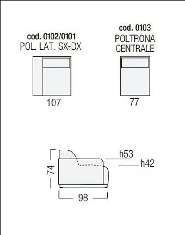 Sectional leather armchair Kongens Egoitaliano factory Egoitaliano from Italy. Foto №3