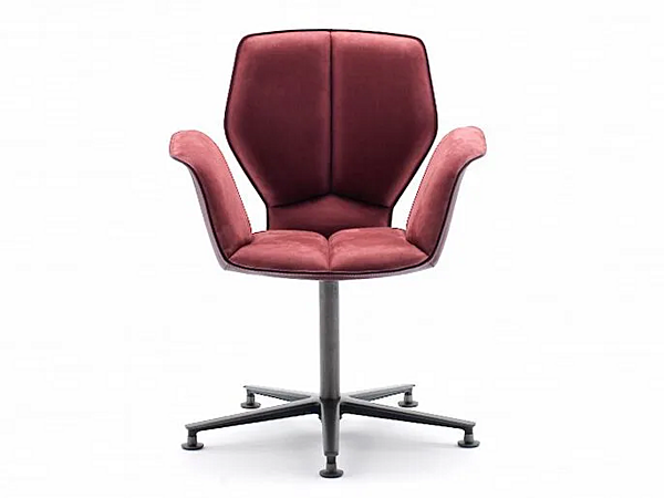 Swivel leather office chair with armrests 5 spoke base FASEM Fosca Big FOSCA BIG ABF factory FASEM from Italy. Foto №3