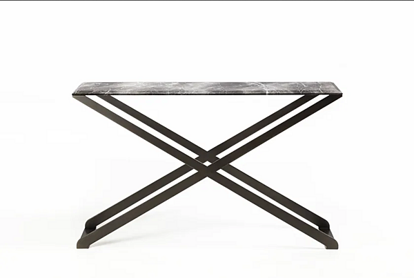 Rectangular console table in marble and steel Crossover ENRICO PELLIZZON factory ENRICO  PELLIZZONI from Italy. Foto №3