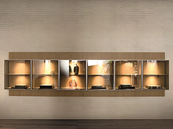 Horizontal wall cabinet with glass door Molteni & C Grid Up Horizontal wall cabinet with glass door Molteni & C Grid Up factory Molteni & C.(+VITRA) from Italy