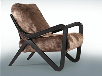 Fur armchair with armrests Borzalino Taylor EUTyPOLT-FRAS, EUTyPOLT-NOCE Fur armchair with armrests Borzalino Taylor EUTyPOLT-FRAS, EUTyPOLT-NOCE factory Borzalino from Italy