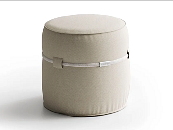 Round garden pouf in technical fabric with removable cover Atmosphera Levante CXLV.PF