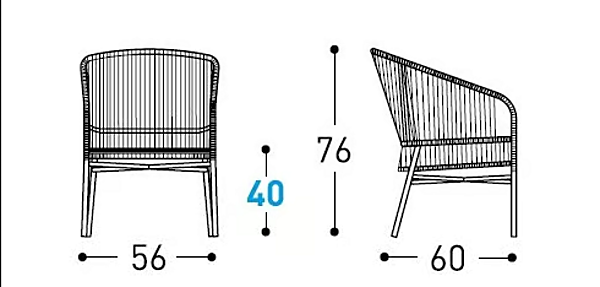 Aluminium chair with armrests powder coated VARASCHIN Cricket 2989, 2989L factory VARASCHIN from Italy. Foto №11