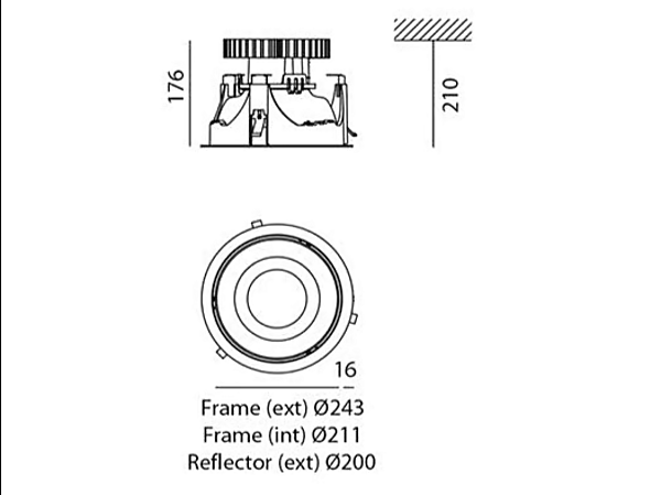 LED Ceiling Spotlight Round Polycarbonate Artemide Luceri factory Artemide from Italy. Foto №8