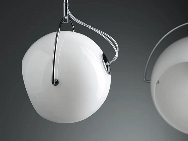 Chrome Plated Pendant Lamp Fabbian Beluga White factory Fabbian from Italy. Foto №5