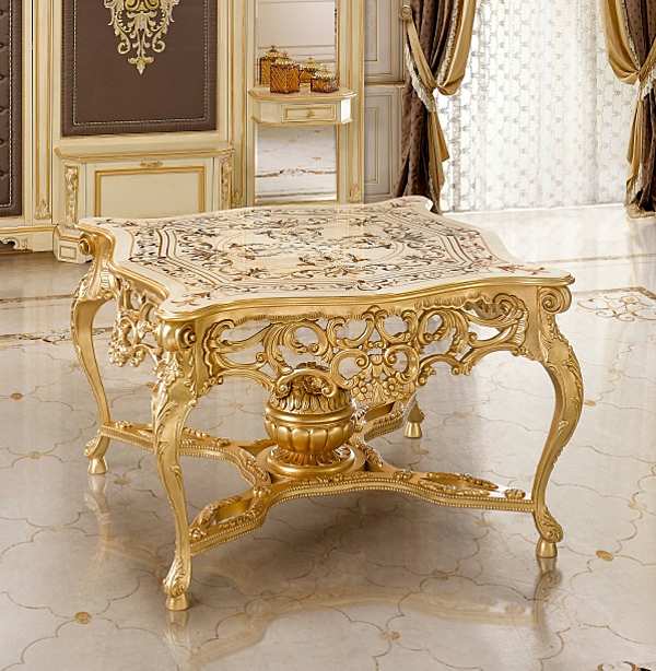 Modenese Gastone square coffee table with hand painted wood top factory MODENESE GASTONE from Italy. Foto №1