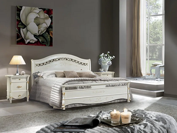 Wooden double bed with upholstered headboard CASA +39 DIAMANTE 2103, 2104 factory CASA +39 from Italy. Foto №2