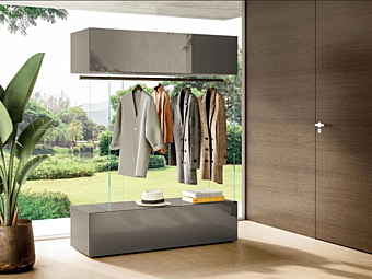 Sectional glass wardrobe with drawers LAGO Air 2091 2091 Sectional glass wardrobe with drawers LAGO Air 2091 2091 factory LAGO from Italy