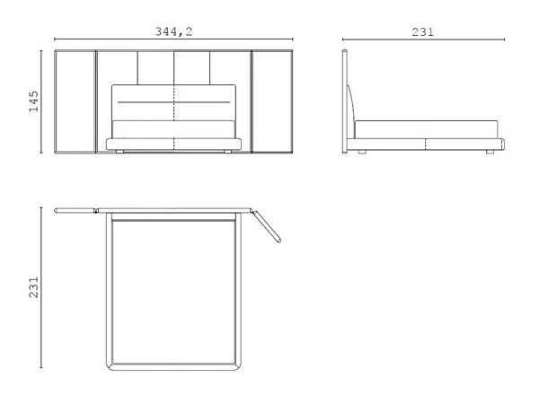 Upholstered double bed with high backrest Clermont 2 CPRN HOMOOD factory CPRN HOMOOD from Italy. Foto №3