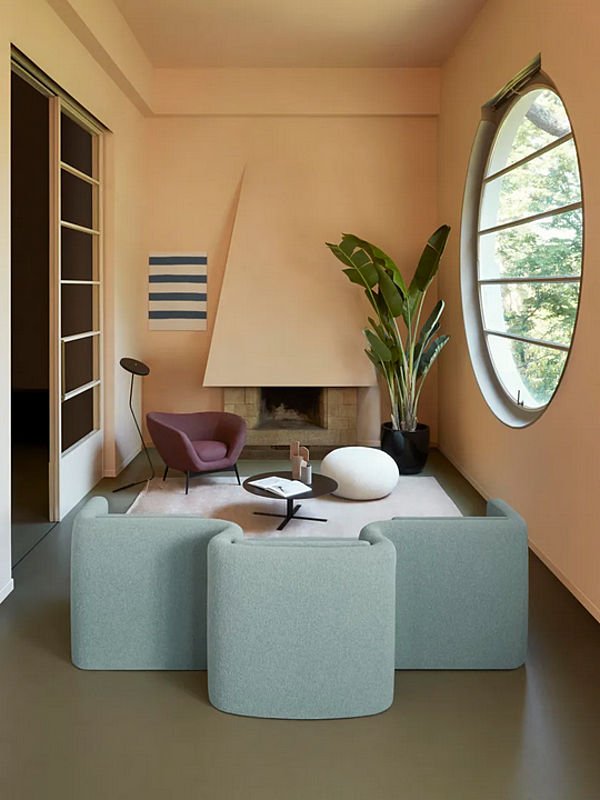 Modular fabric sofa with soft back Saba Gala factory SABA from Italy. Foto №4