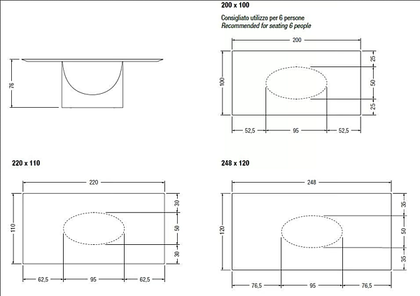 Wooden dining table U Table 2490W LAGO 2490W factory LAGO from Italy. Foto №4