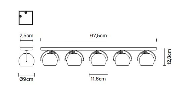 Adjustable White Ceiling Lamp Fabbian Beluga factory Fabbian from Italy. Foto №4