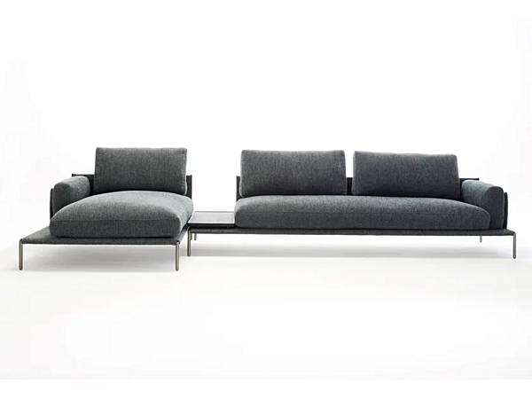 Sectional fabric sofa with chaise longue ZANOTTA Noah factory ZANOTTA from Italy. Foto №1