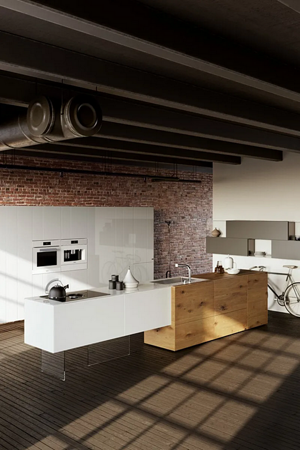 Kitchen with island Wildwood 1088 LAGO 36E8 factory LAGO from Italy. Foto №3