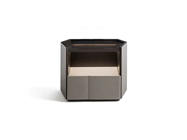 Wooden bedside table with built-in lights GIORGETTI Delphi factory GIORGETTI from Italy. Foto №2
