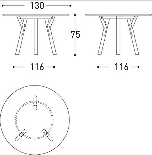 Round HPL Dining Table VARASCHIN Link factory VARASCHIN from Italy. Foto №3