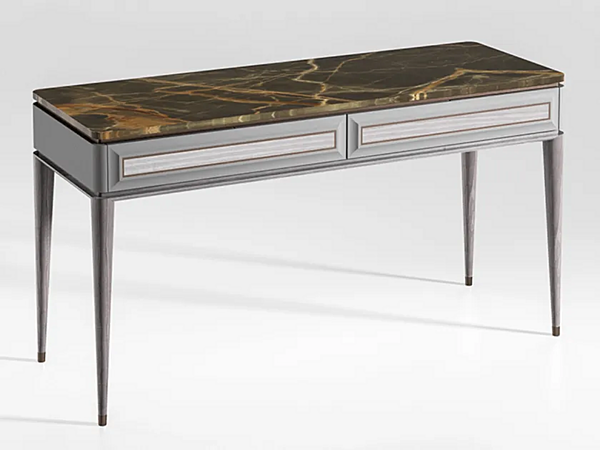 Rectangular Console Table in Wood and Marble Blue Moon CPRN HOMOOD B128 factory CPRN HOMOOD from Italy. Foto №1