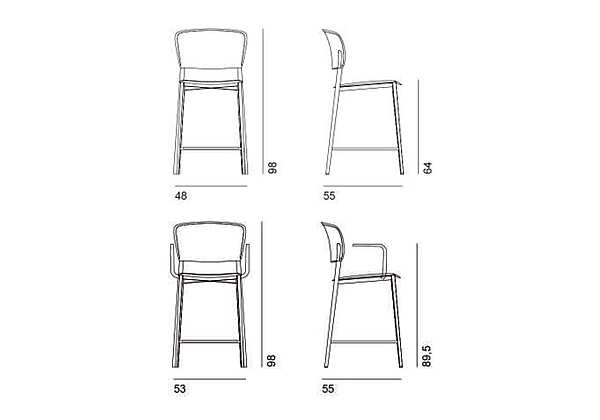 Bar stool DESALTO Ply - barstool polypropylene factory DESALTO from Italy. Foto №5