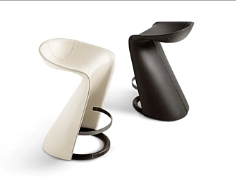Leather stool with footrest GIORGETTI